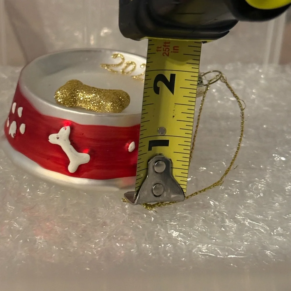 Red and Gold Dog Bowl Ornament